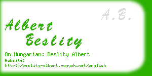albert beslity business card